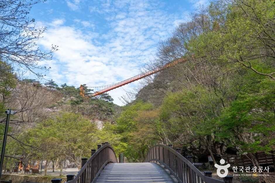 강천산 계곡 산책로와 구름다리 자료 사진
