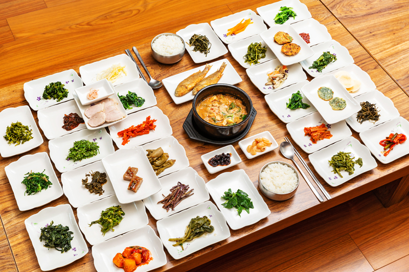 무주 별미가든의 산채정식 상차림